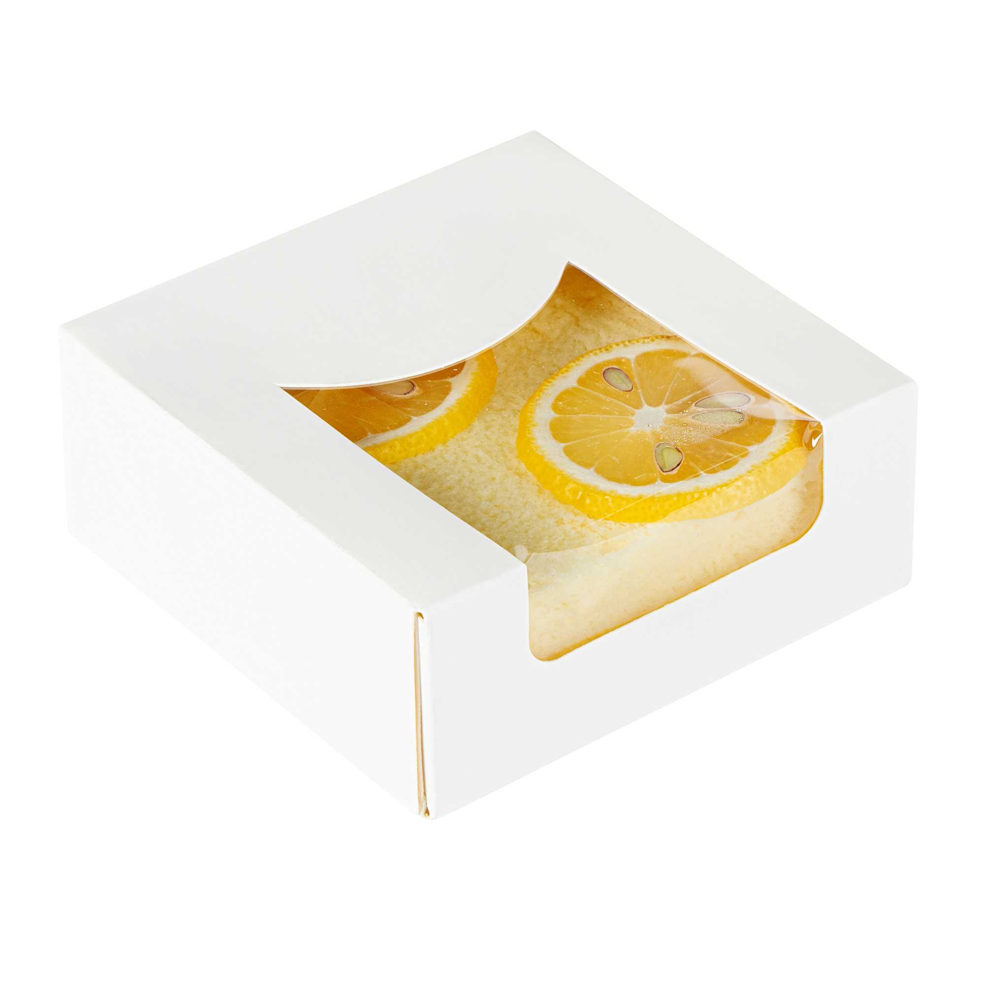 Cafe Vision 11 oz Square White Paper Small Take Out Container - 4" x 4" x 1 1/2" - 25 count box