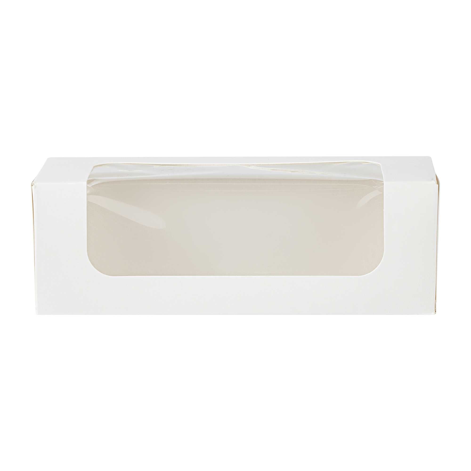 Cafe Vision 13 oz Rectangle White Paper Small Take Out Container - 6" x 2 1/2" x 2" - 50 count box