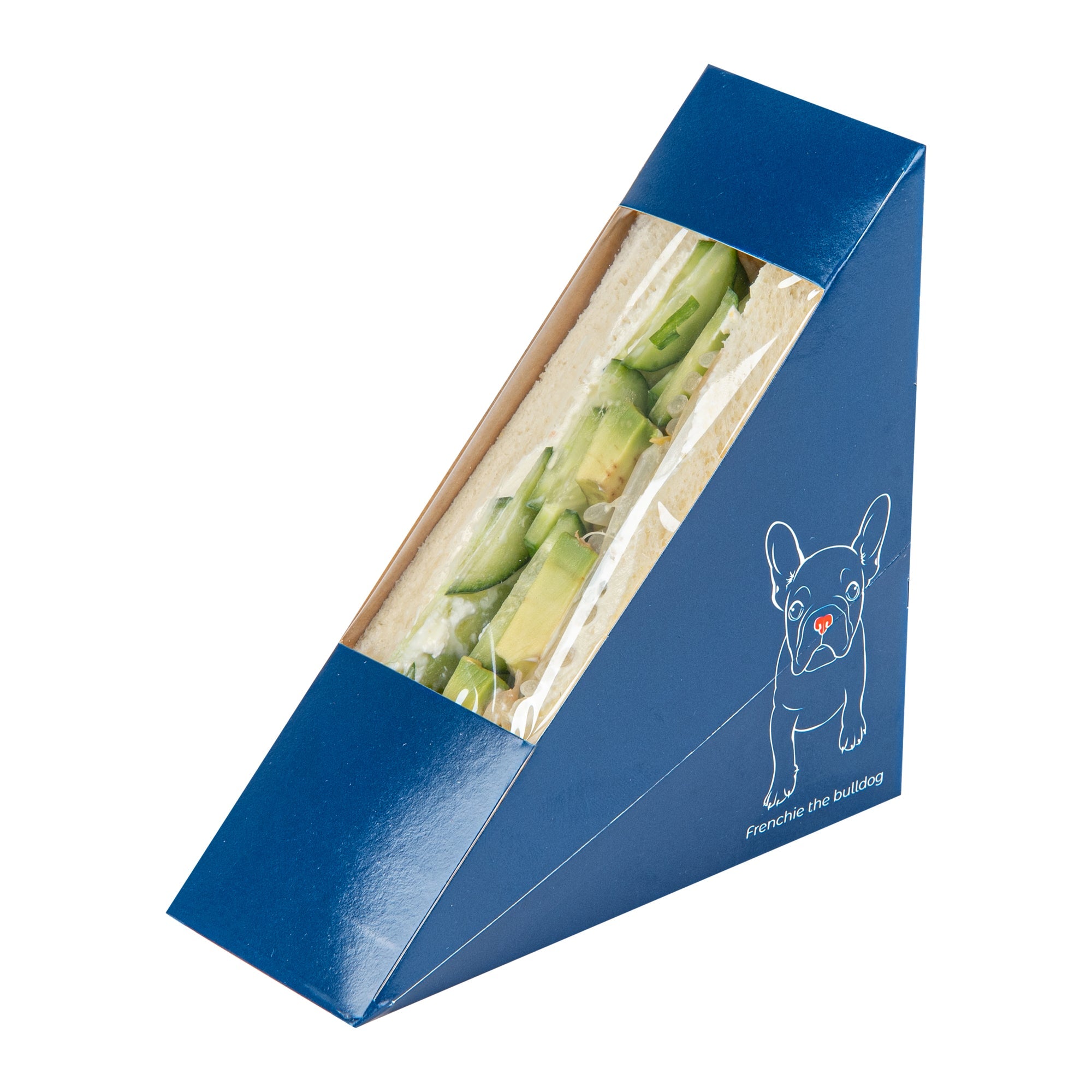 Cafe Vision Triangle Frenchie Paper Small Sandwich Box - 4 3/4" x 4 3/4" x 2" - 200 count box