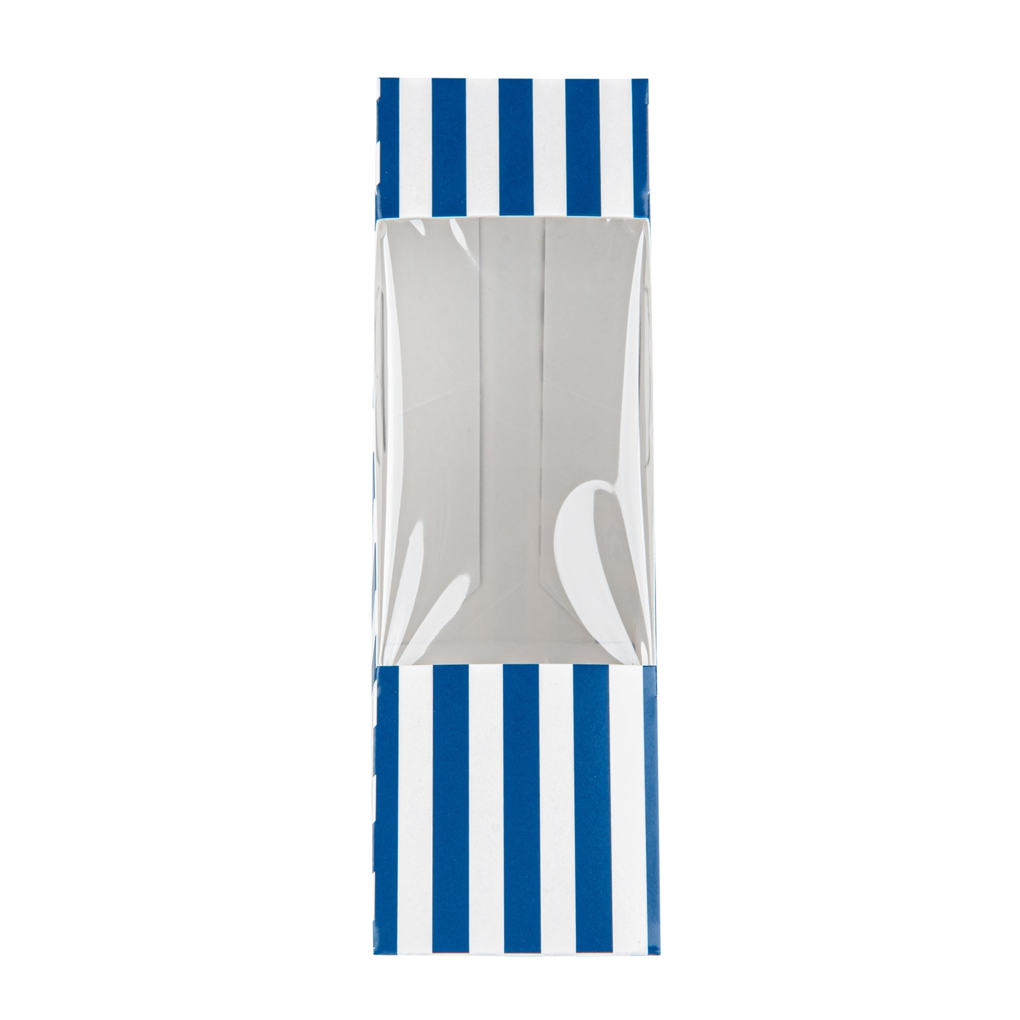 Cafe Vision Triangle Blue and White Stripe Paper Small Sandwich Box - 4 3/4" x 4 3/4" x 2" - 200 count box