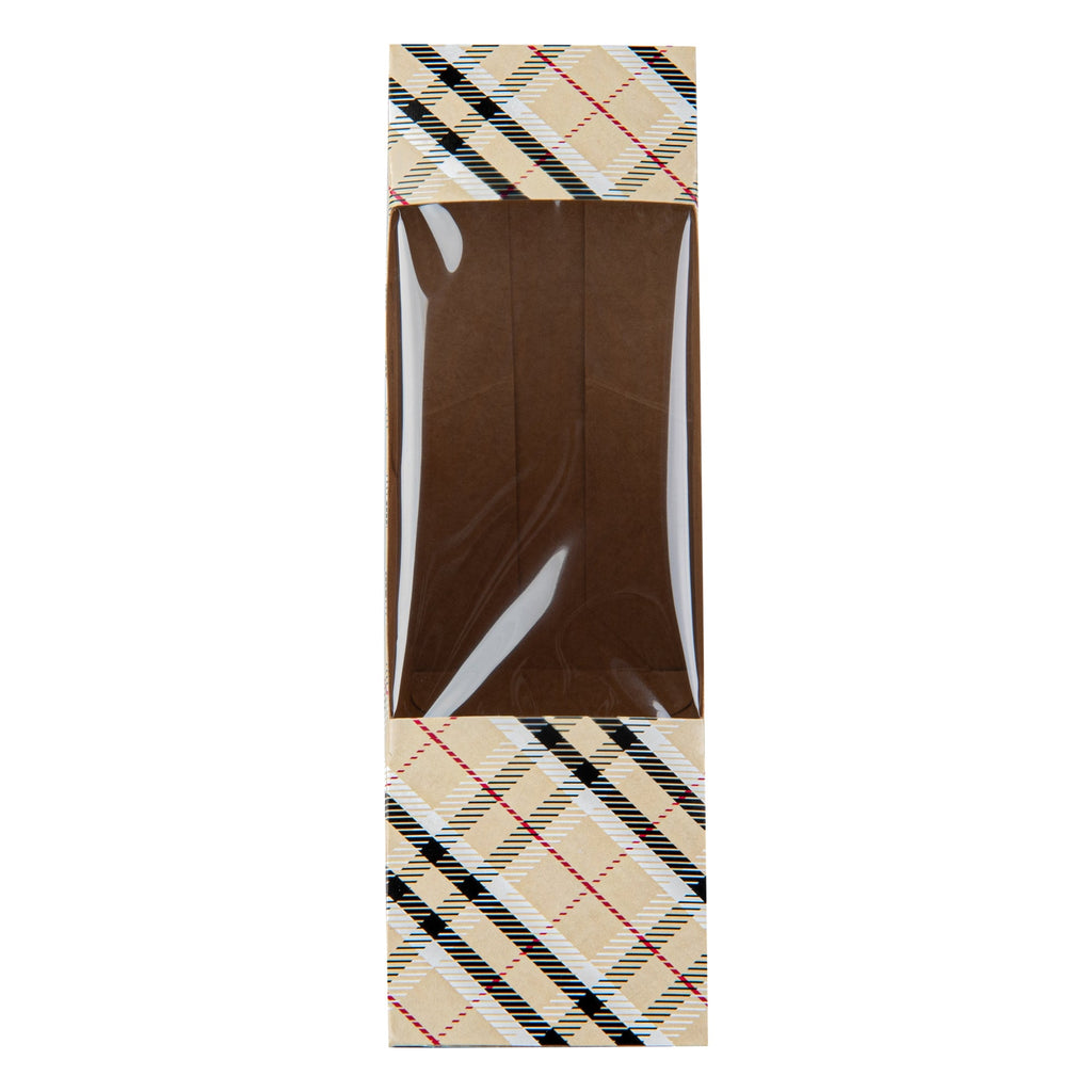 Cafe Vision Triangle Plaid Paper Small Sandwich Box - 4 3/4" x 4 3/4" x 2" - 25 count box