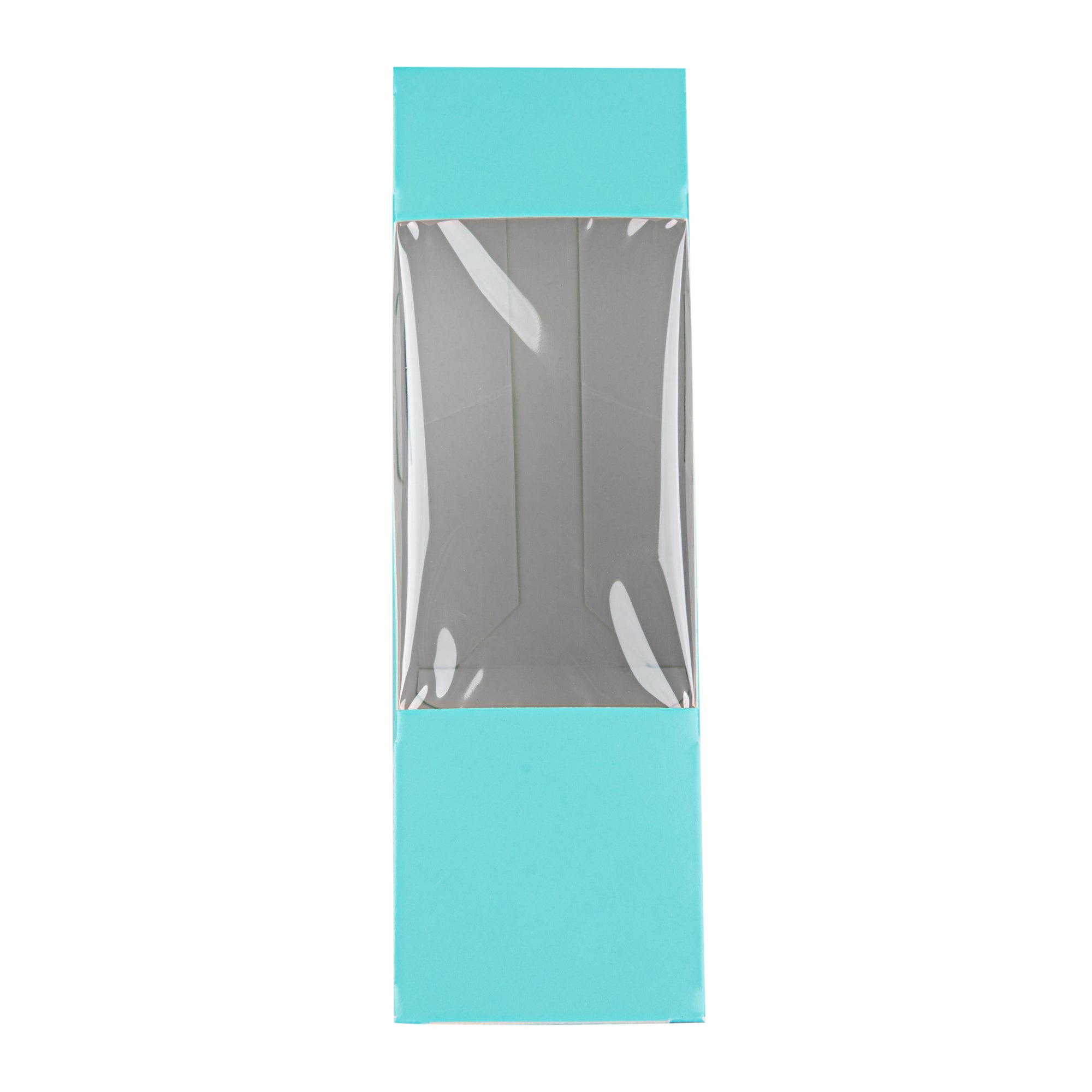 Cafe Vision Triangle Turquoise Paper Small Sandwich Box - 4 3/4" x 4 3/4" x 2" - 25 count box