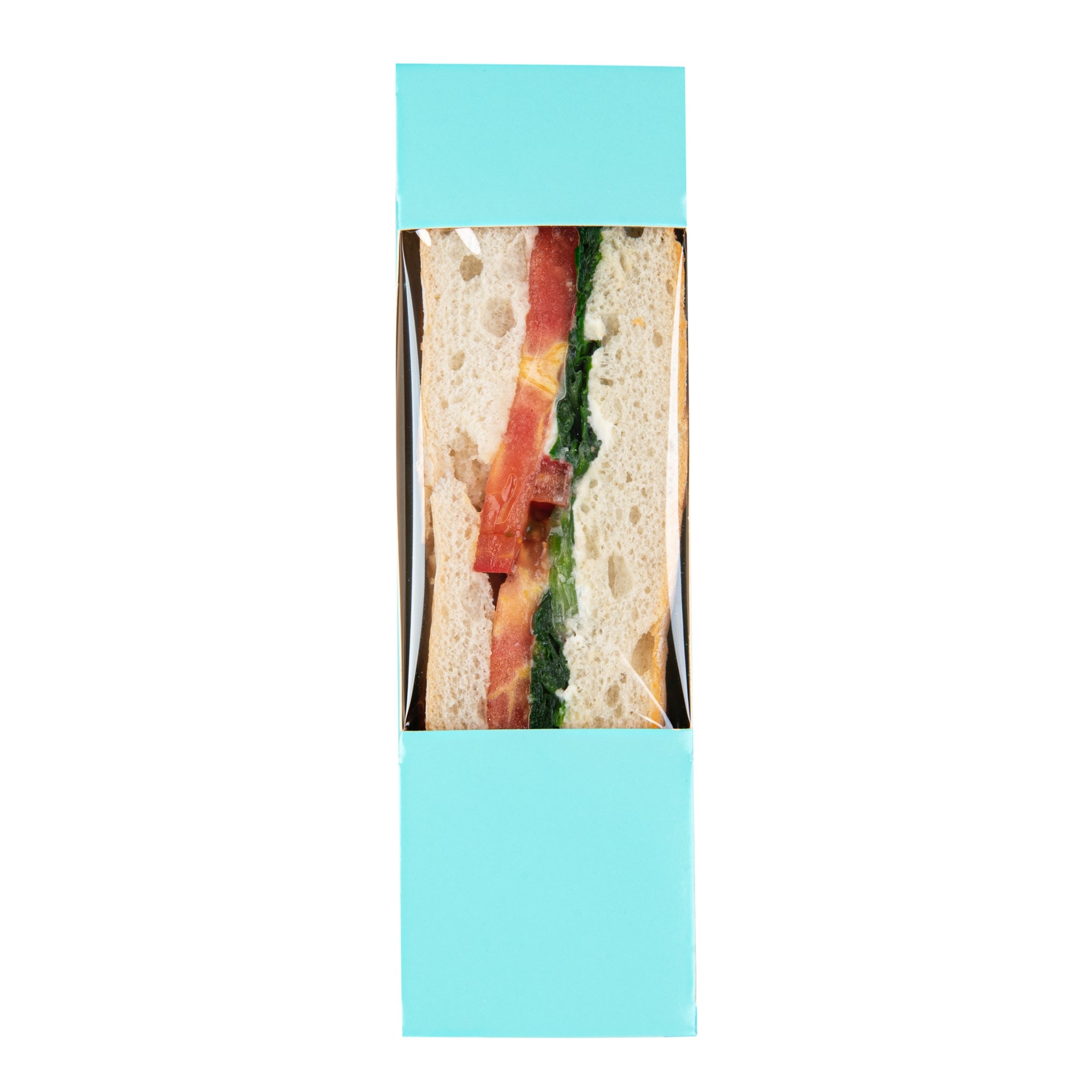Cafe Vision Triangle Turquoise Paper Small Sandwich Box - 4 3/4" x 4 3/4" x 2" - 200 count box