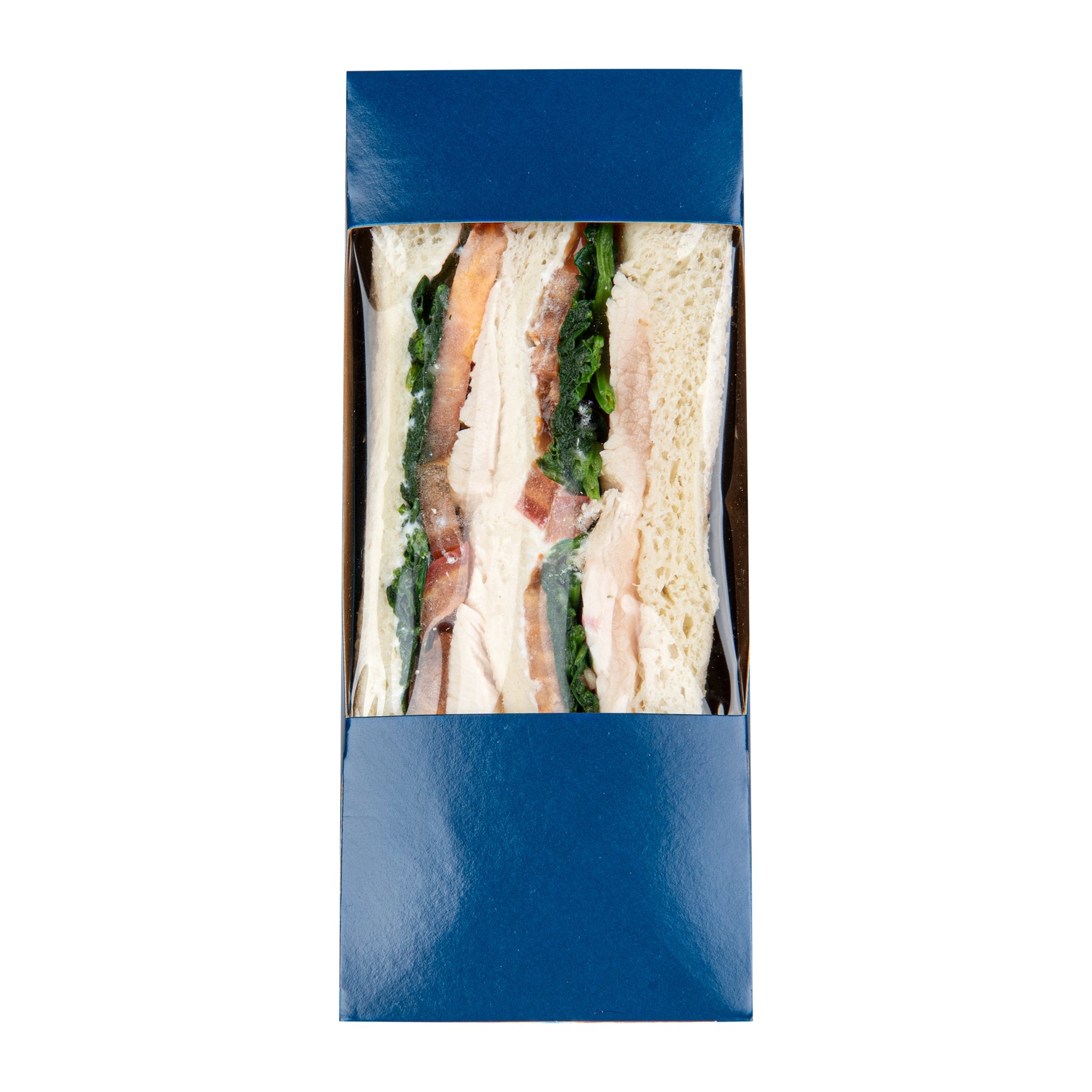 Cafe Vision Triangle Frenchie Paper Medium Sandwich Box - 4 3/4" x 4 3/4" x 2 3/4" - 200 count box