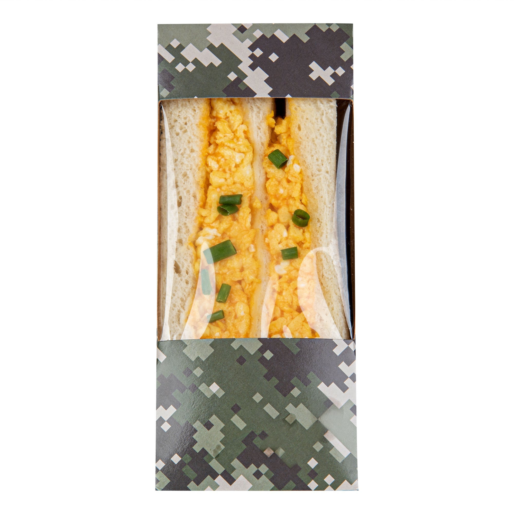 Cafe Vision Triangle Camouflage Paper Medium Sandwich Box - 4 3/4" x 4 3/4" x 2 3/4" - 25 count box