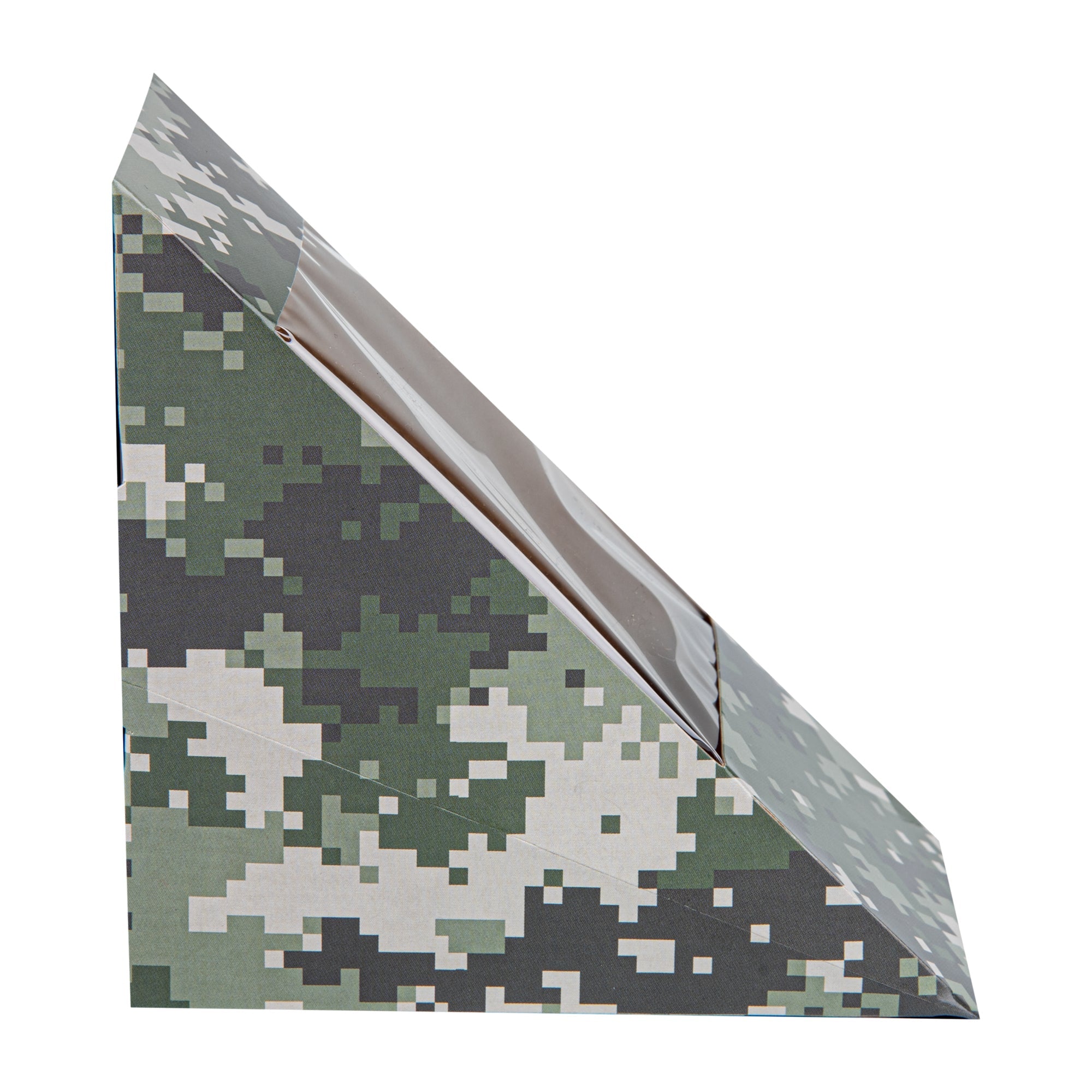 Cafe Vision Triangle Camouflage Paper Medium Sandwich Box - 4 3/4" x 4 3/4" x 2 3/4" - 25 count box