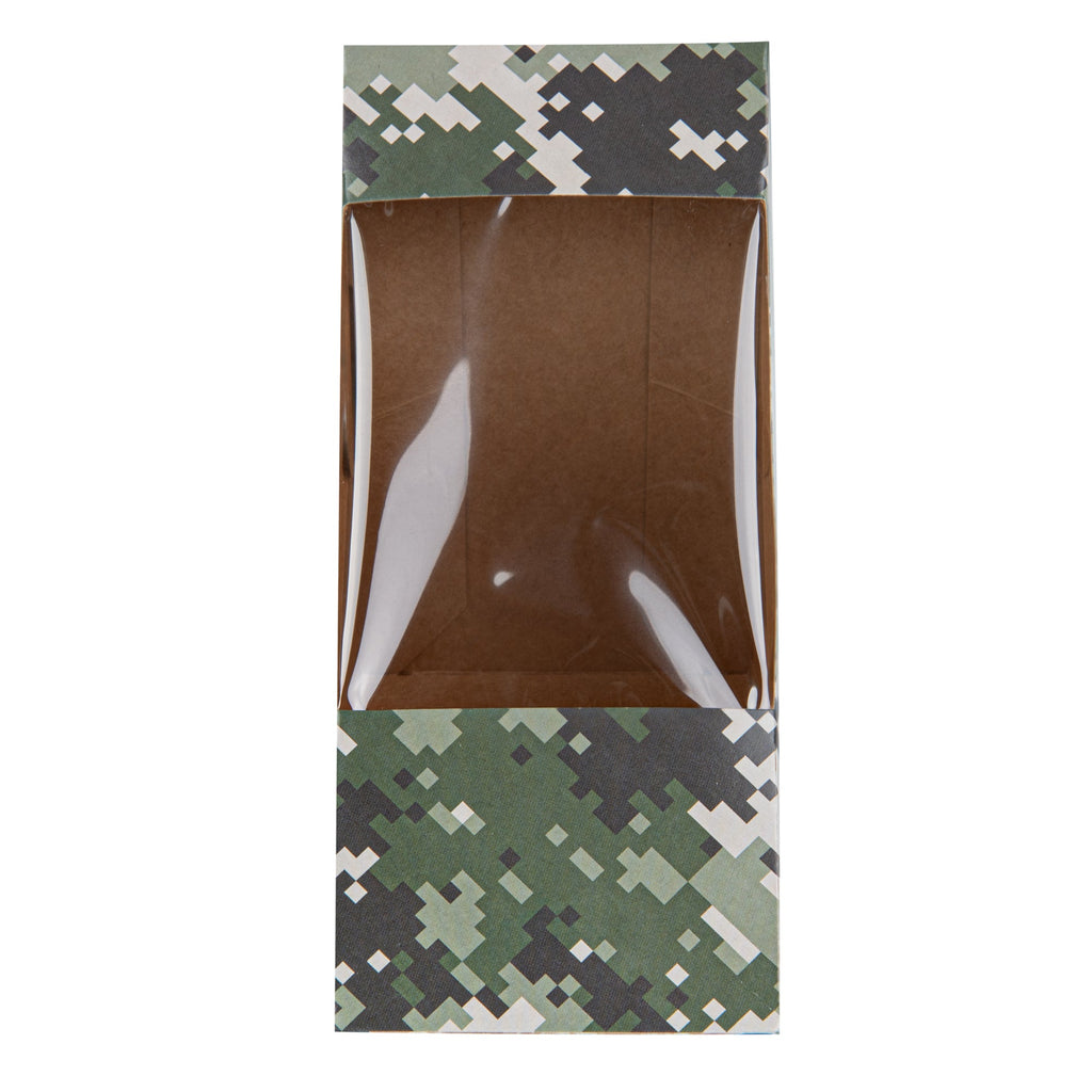 Cafe Vision Triangle Camouflage Paper Medium Sandwich Box - 4 3/4" x 4 3/4" x 2 3/4" - 25 count box