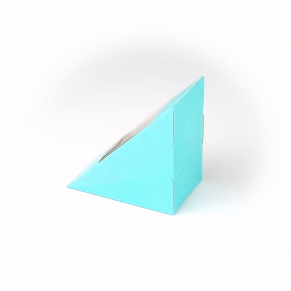 Cafe Vision Triangle Turquoise Paper Medium Sandwich Box - 4 3/4" x 4 3/4" x 2 3/4" - 25 count box