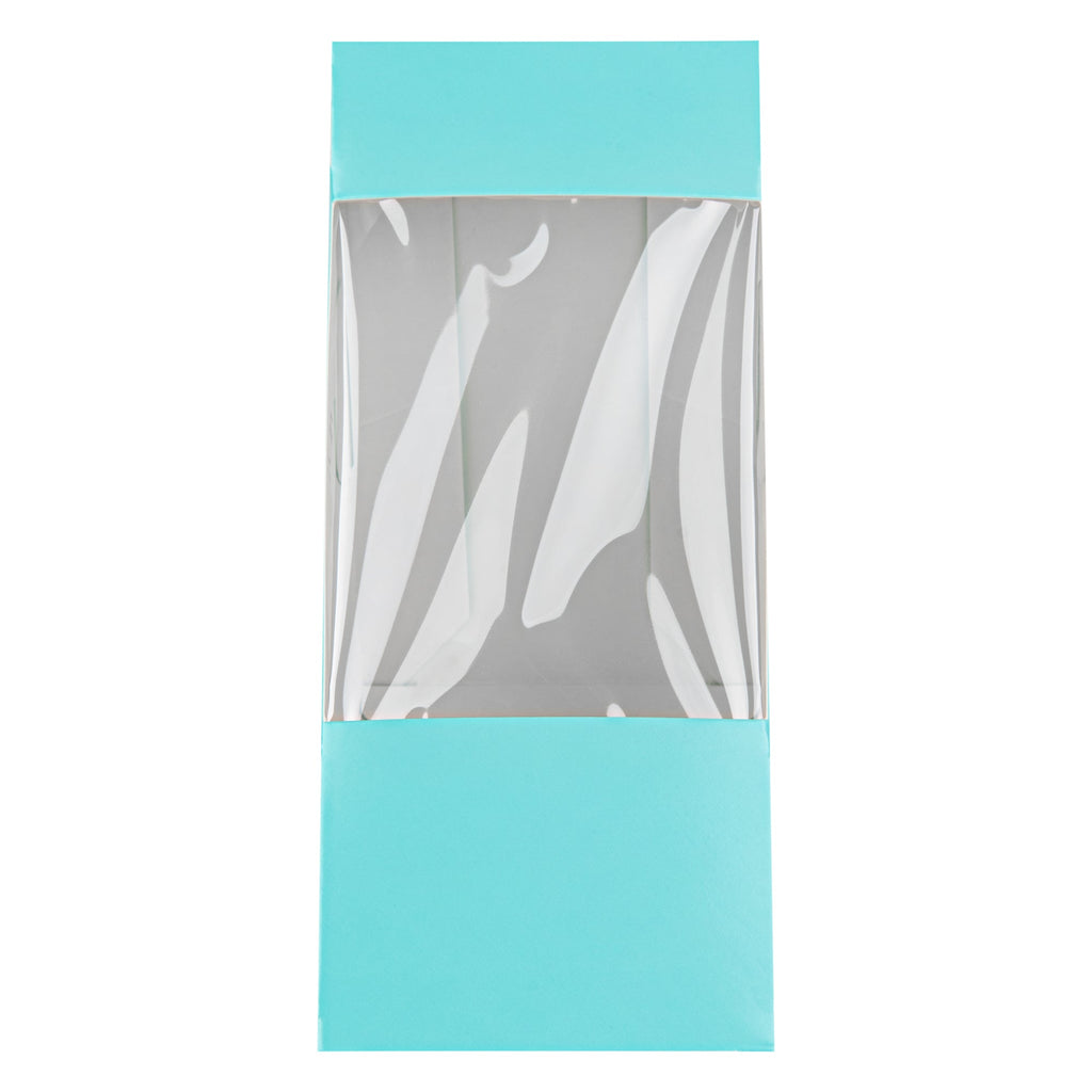 Cafe Vision Triangle Turquoise Paper Medium Sandwich Box - 4 3/4" x 4 3/4" x 2 3/4" - 200 count box