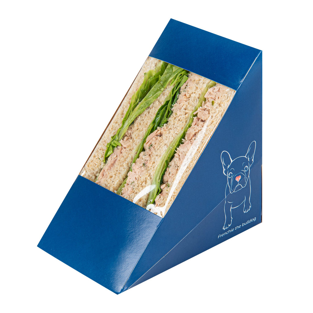 Cafe Vision Triangle Frenchie Paper Large Sandwich Box - 4 3/4" x 4 3/4" x 3 1/4" - 25 count box