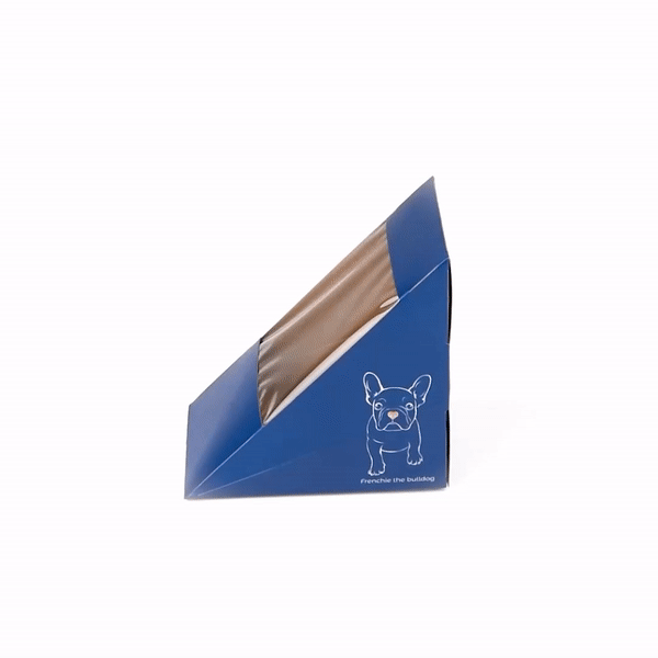 Cafe Vision Triangle Frenchie Paper Large Sandwich Box - 4 3/4" x 4 3/4" x 3 1/4" - 25 count box