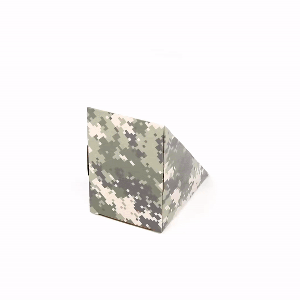 Cafe Vision Triangle Camouflage Paper Large Sandwich Box - 4 3/4" x 4 3/4" x 3 1/4" - 25 count box