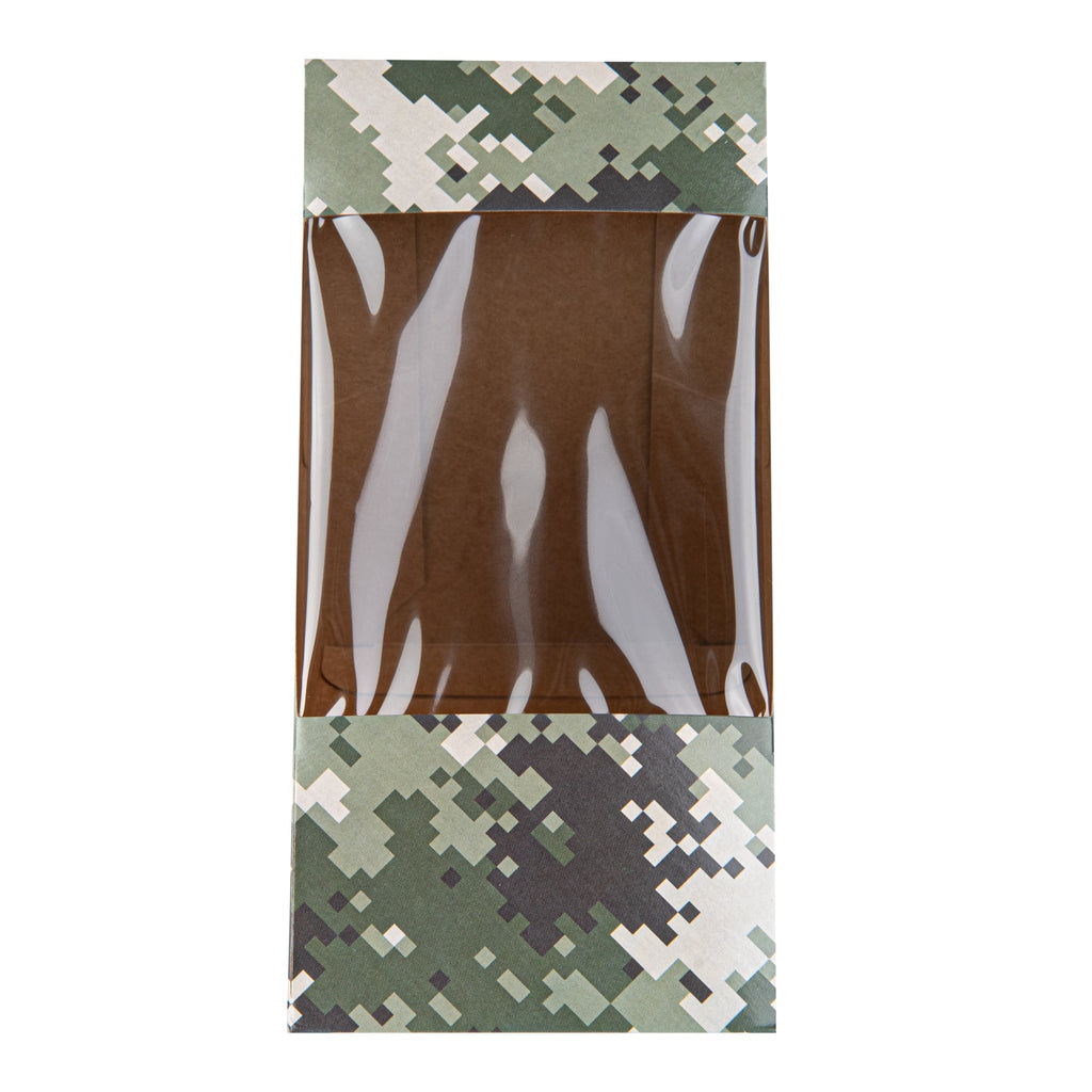 Cafe Vision Triangle Camouflage Paper Large Sandwich Box - 4 3/4" x 4 3/4" x 3 1/4" - 25 count box
