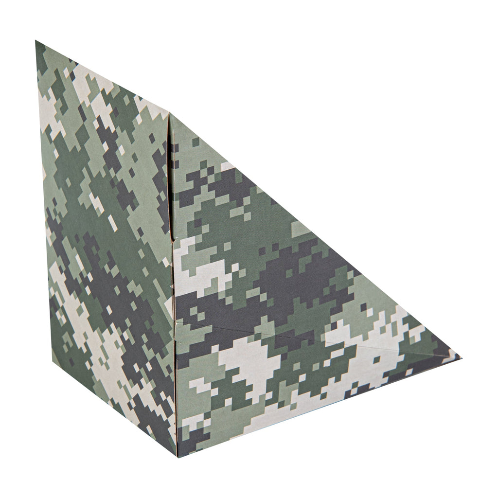 Cafe Vision Triangle Camouflage Paper Large Sandwich Box - 4 3/4" x 4 3/4" x 3 1/4" - 25 count box