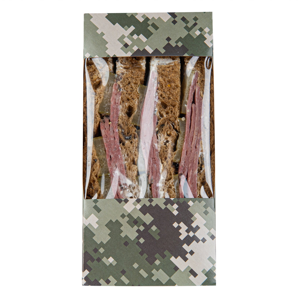Cafe Vision Triangle Camouflage Paper Large Sandwich Box - 4 3/4" x 4 3/4" x 3 1/4" - 200 count box