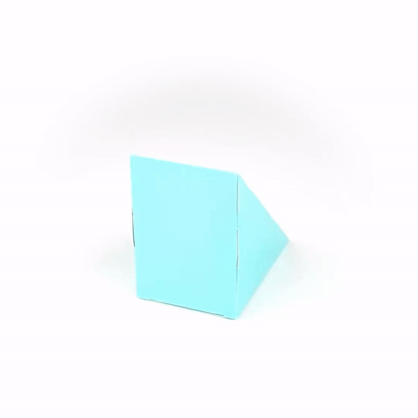 Cafe Vision Triangle Turquoise Paper Large Sandwich Box - 4 3/4" x 4 3/4" x 3 1/4" - 25 count box