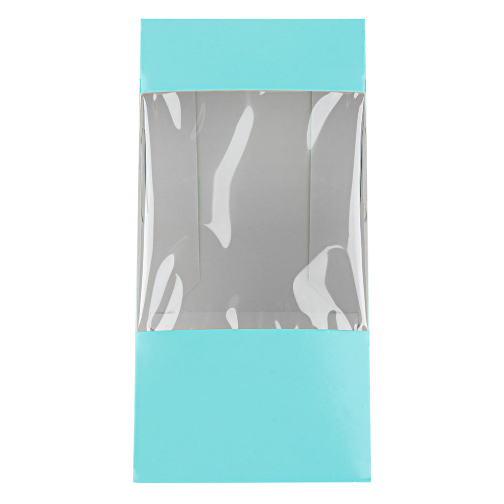 Cafe Vision Triangle Turquoise Paper Large Sandwich Box - 4 3/4" x 4 3/4" x 3 1/4" - 25 count box
