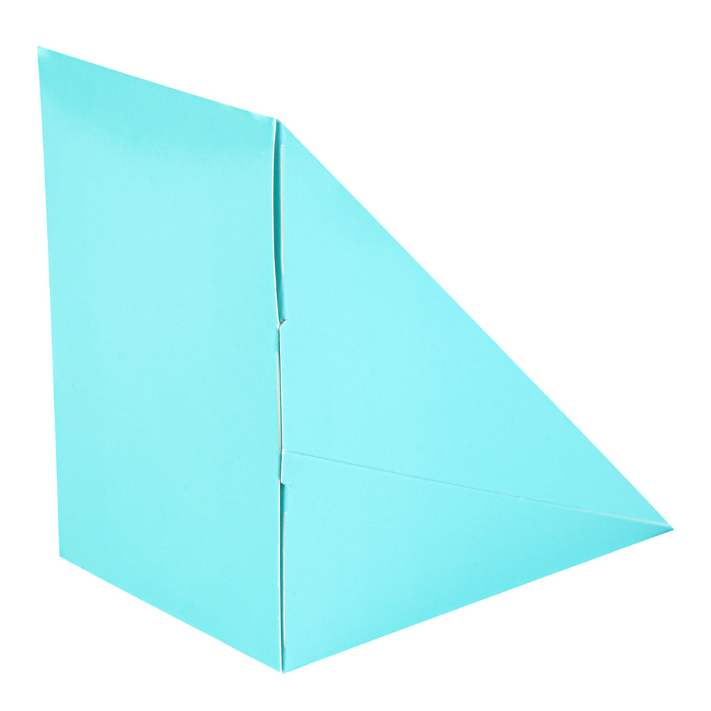 Cafe Vision Triangle Turquoise Paper Large Sandwich Box - 4 3/4" x 4 3/4" x 3 1/4" - 200 count box