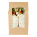 Cafe Vision Rectangle Kraft Paper Sandwich / Wrap Take Out Container - Angle Cut - 6" x 3 3/4" x 2" - 50 count box