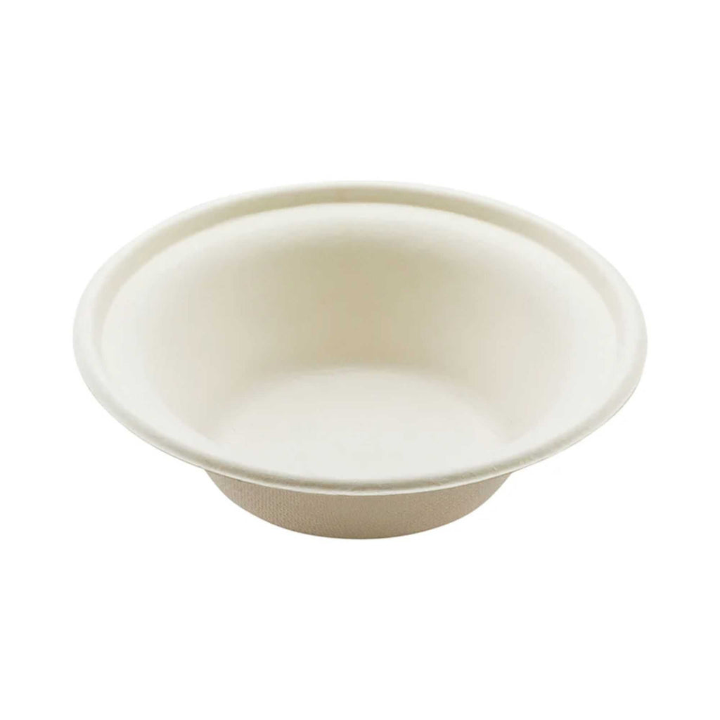 Pulp Tek 12 oz Round White Sugarcane / Bagasse Bowl - 6" x 6" x 1 3/4" - 100 count box