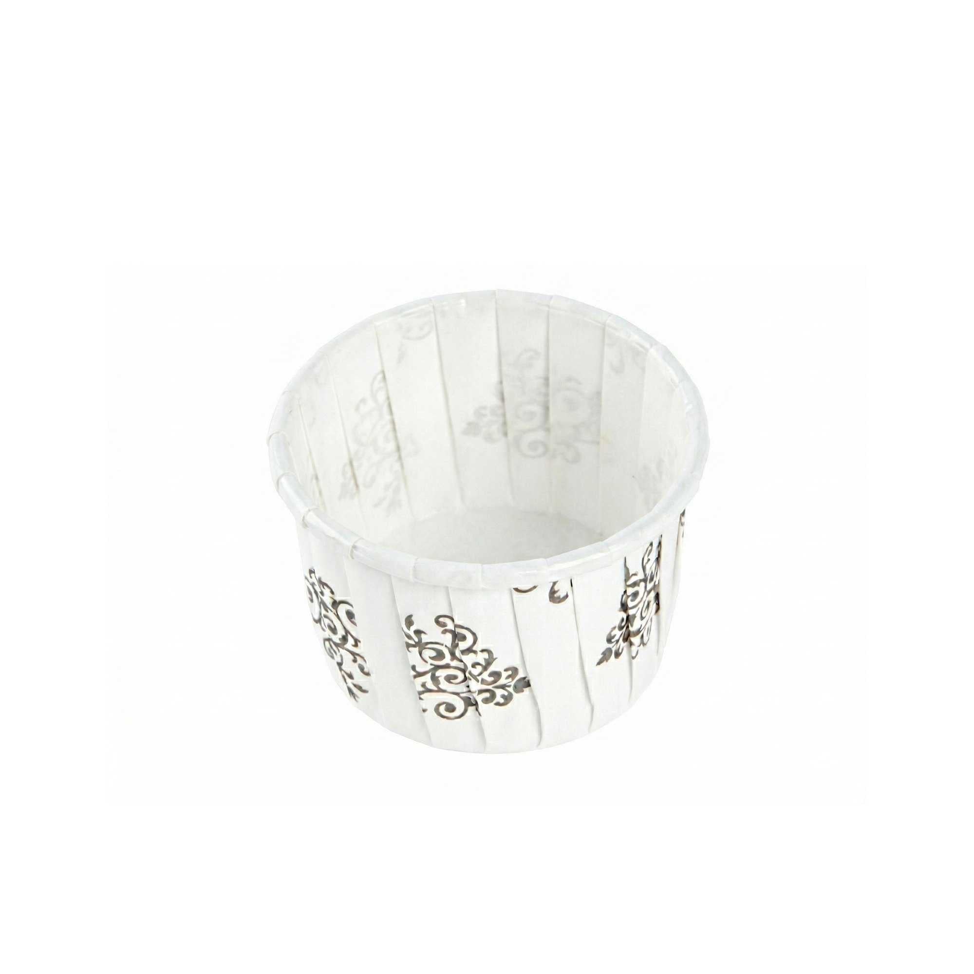 Panificio 2 oz Round Vintage Floral Paper Medium Baking Cup - Pleated - 2 1/4" x 2 1/4" x 1 1/2" - 200 count box