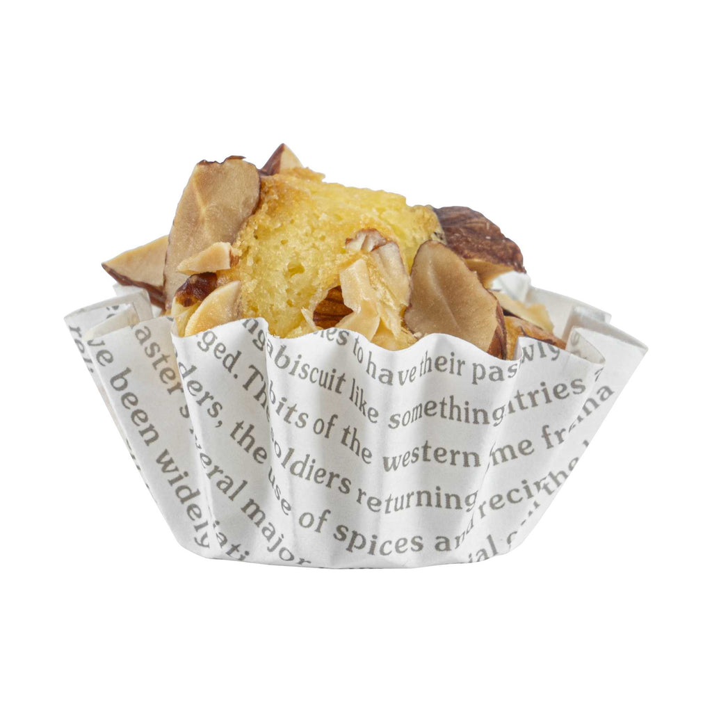 Panificio 0.4 oz Round Newsprint Paper Mini Baking Cup - Flared - 2" x 2" x 1/2" - 200 count box