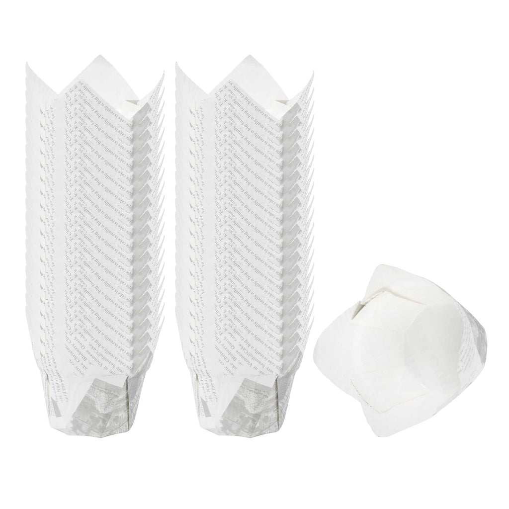 Panificio 1 oz Tulip Newsprint Paper Regular Baking Cup - 3" x 3" x 3 1/2" - 200 count box