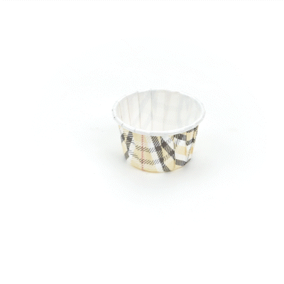 Panificio 1 oz Round Plaid Paper Small Baking Cup - Pleated - 2" x 2" x 1 1/4" - 200 count box