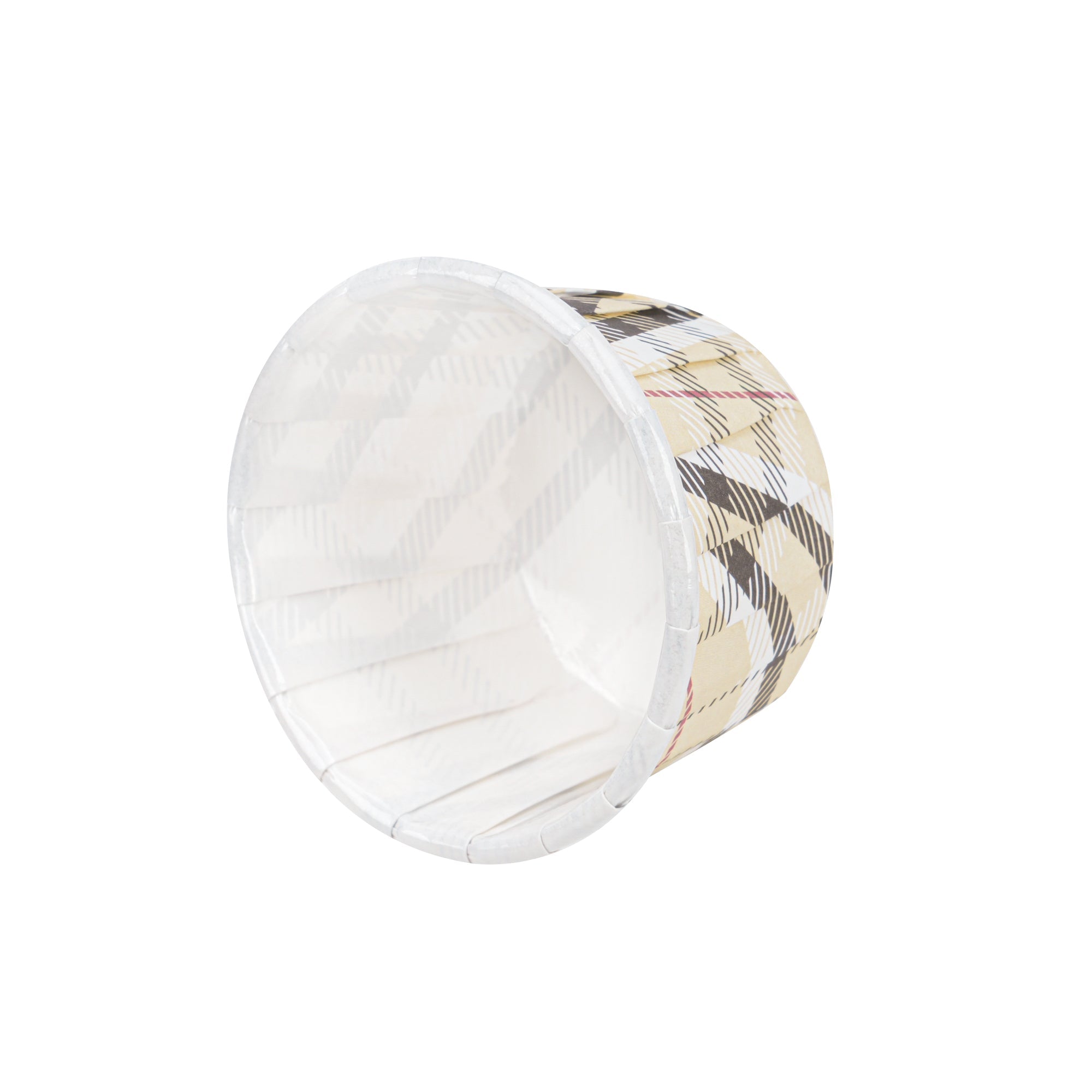 Panificio 1 oz Round Plaid Paper Small Baking Cup - Pleated - 2" x 2" x 1 1/4" - 200 count box