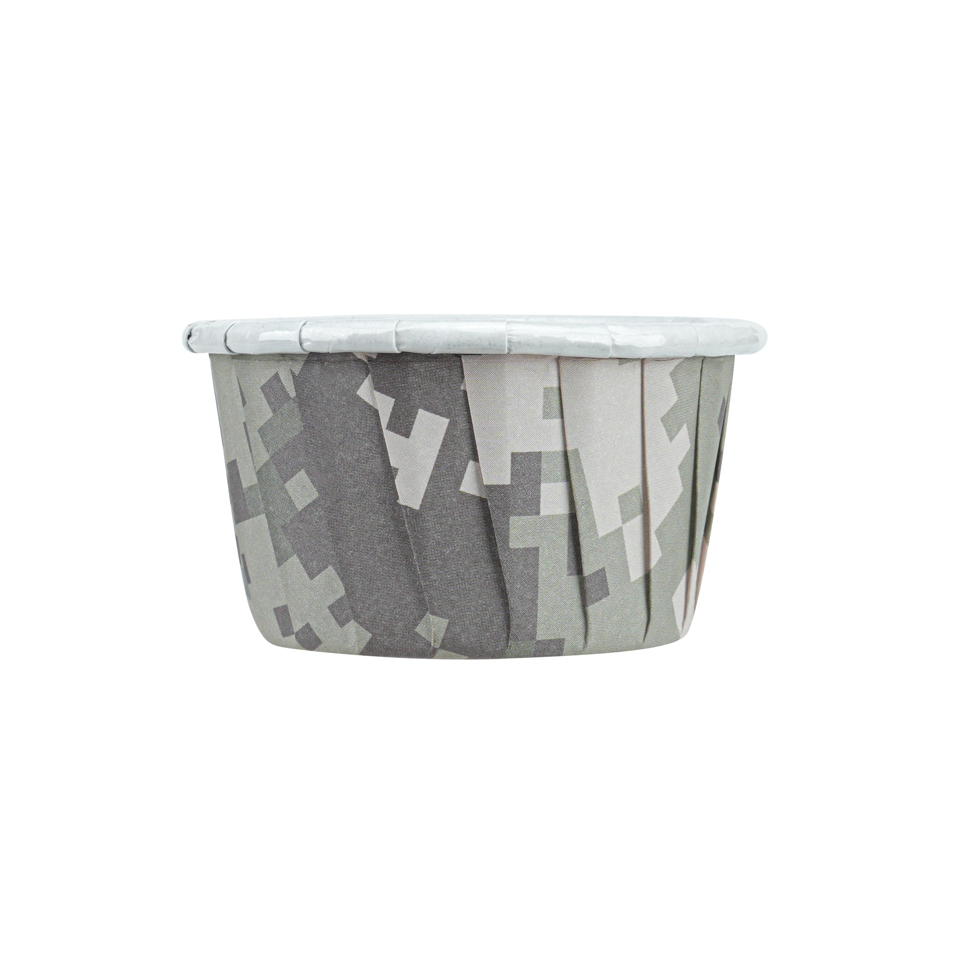 Panificio 1 oz Round Camouflage Paper Small Baking Cup - Pleated - 2" x 2" x 1 1/4" - 200 count box