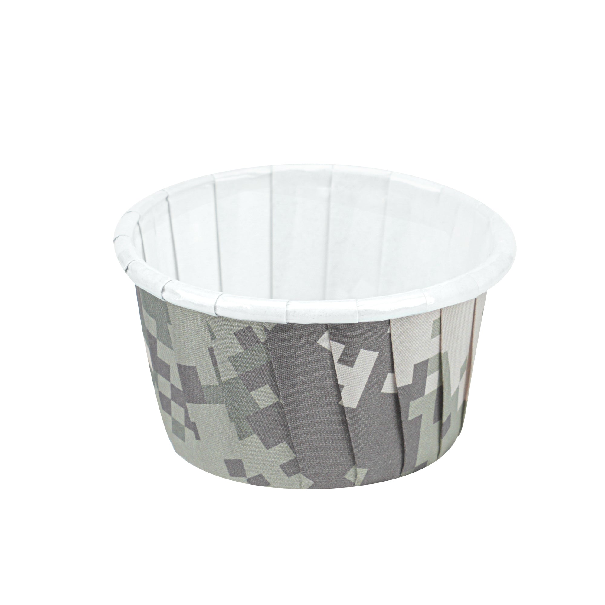 Panificio 1 oz Round Camouflage Paper Small Baking Cup - Pleated - 2" x 2" x 1 1/4" - 200 count box