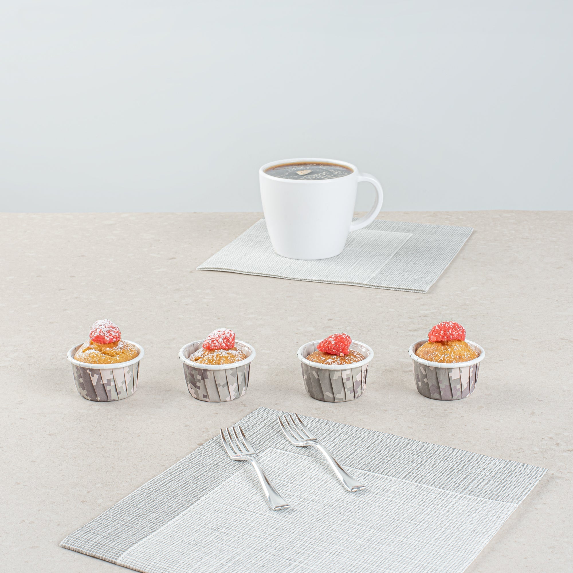 Panificio 1 oz Round Camouflage Paper Small Baking Cup - Pleated - 2" x 2" x 1 1/4" - 200 count box