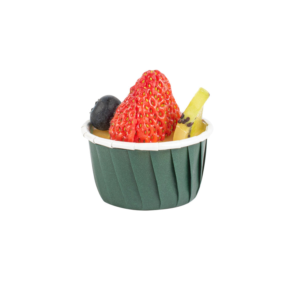 Panificio 1 oz Round Forest Green Paper Small Baking Cup - Pleated - 2" x 2" x 1 1/4" - 200 count box