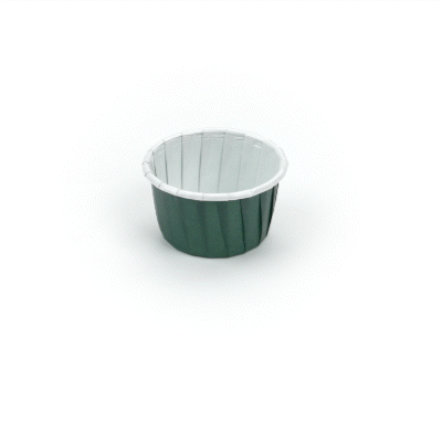 Panificio 1 oz Round Forest Green Paper Small Baking Cup - Pleated - 2" x 2" x 1 1/4" - 200 count box