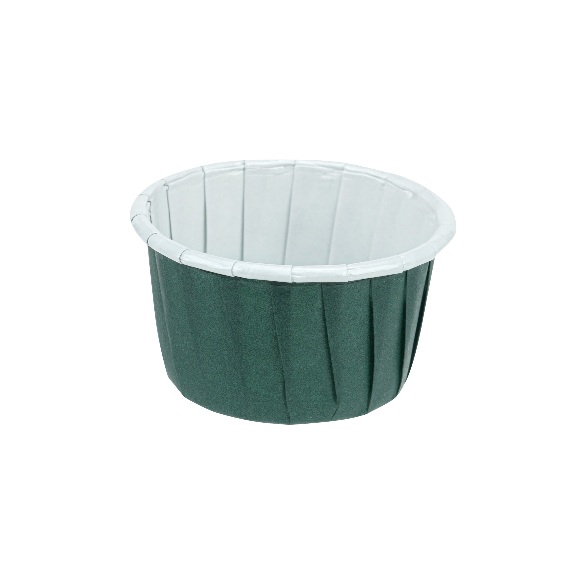 Panificio 1 oz Round Forest Green Paper Small Baking Cup - Pleated - 2" x 2" x 1 1/4" - 200 count box
