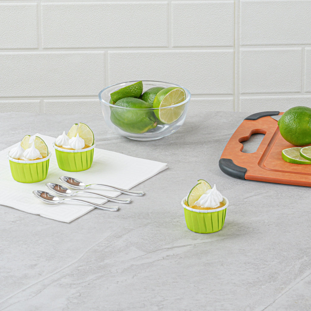 Panificio 1 oz Round Eco Green Paper Small Baking Cup - Pleated - 2" x 2" x 1 1/4" - 200 count box