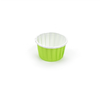 Panificio 1 oz Round Eco Green Paper Small Baking Cup - Pleated - 2" x 2" x 1 1/4" - 200 count box