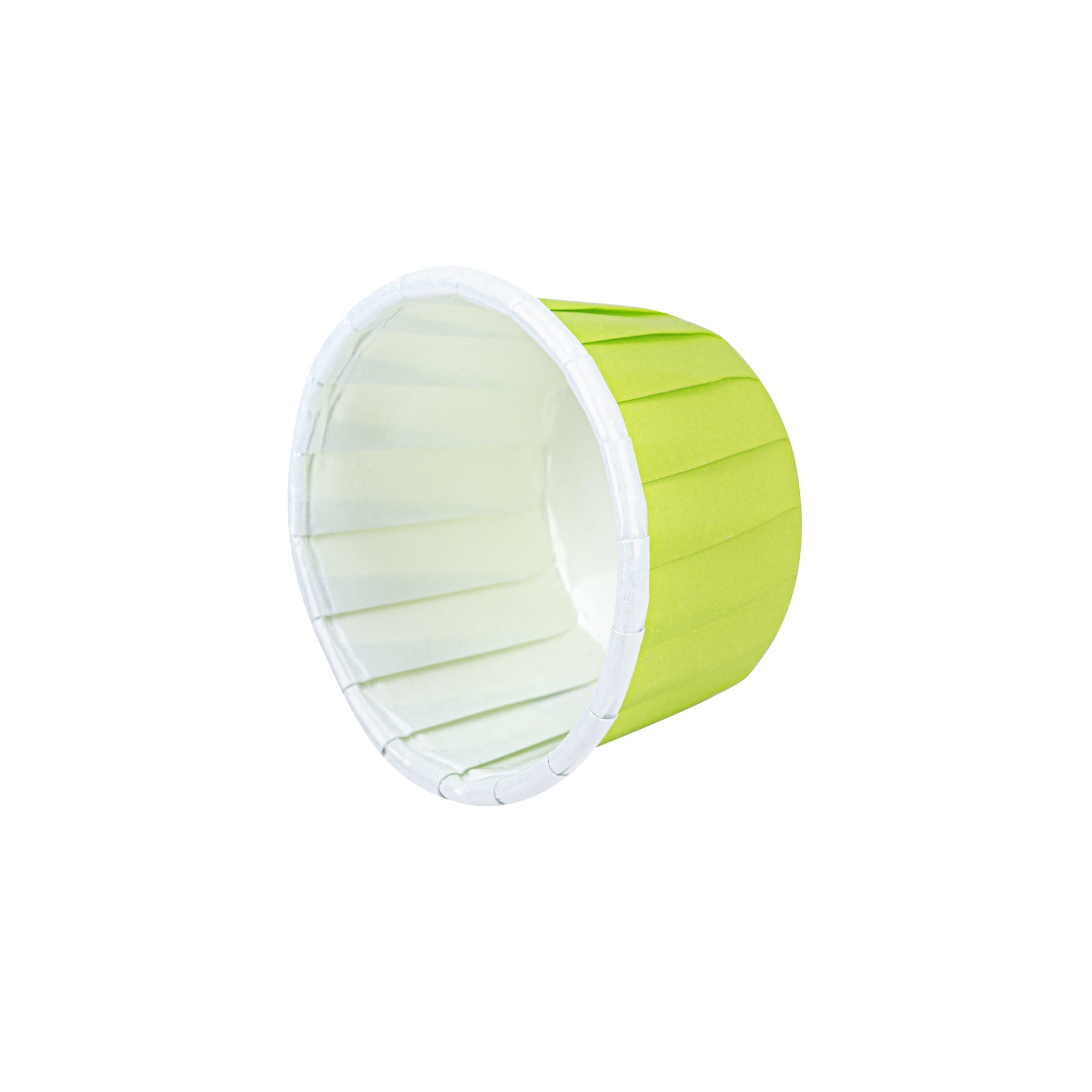 Panificio 1 oz Round Eco Green Paper Small Baking Cup - Pleated - 2" x 2" x 1 1/4" - 200 count box