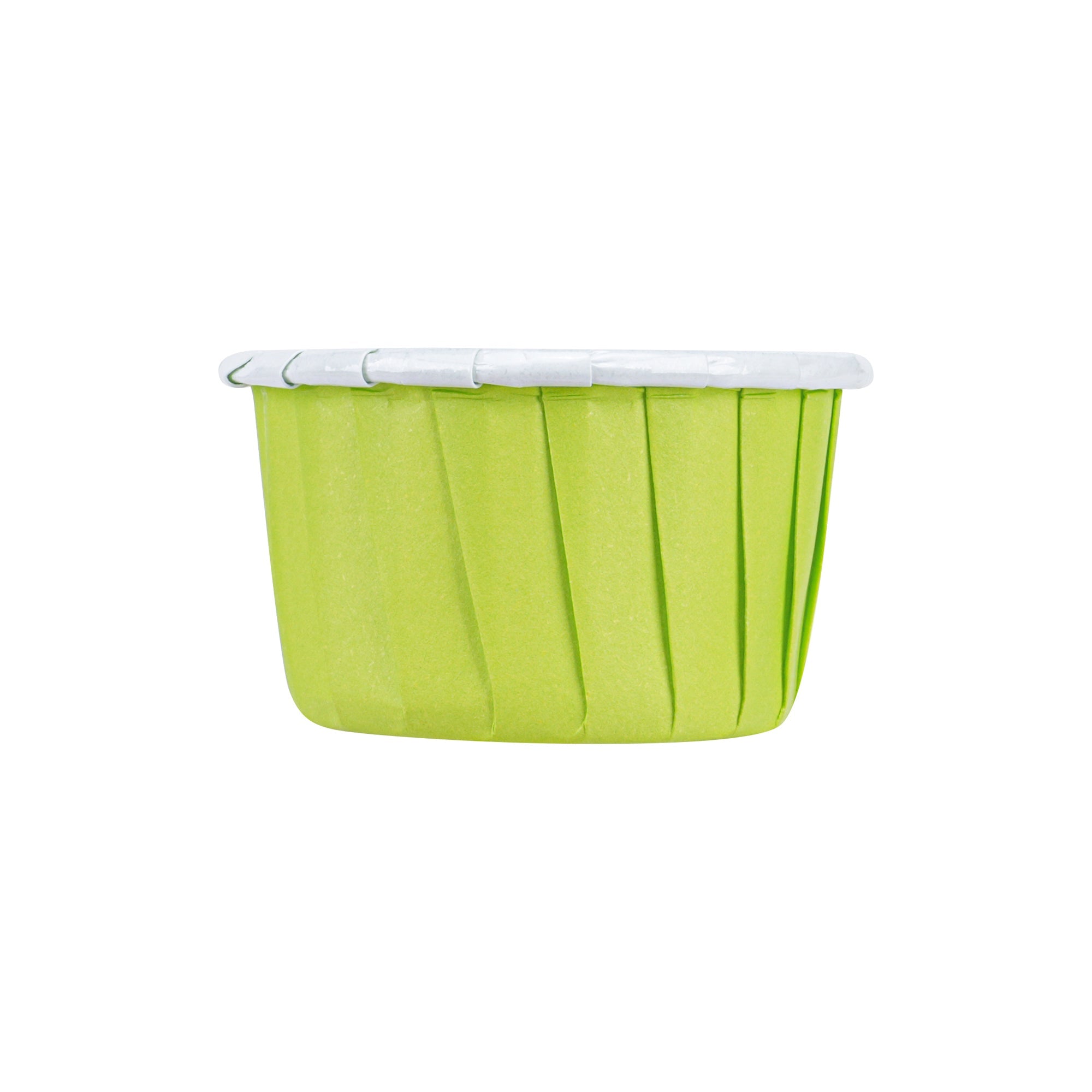 Panificio 1 oz Round Eco Green Paper Small Baking Cup - Pleated - 2" x 2" x 1 1/4" - 200 count box