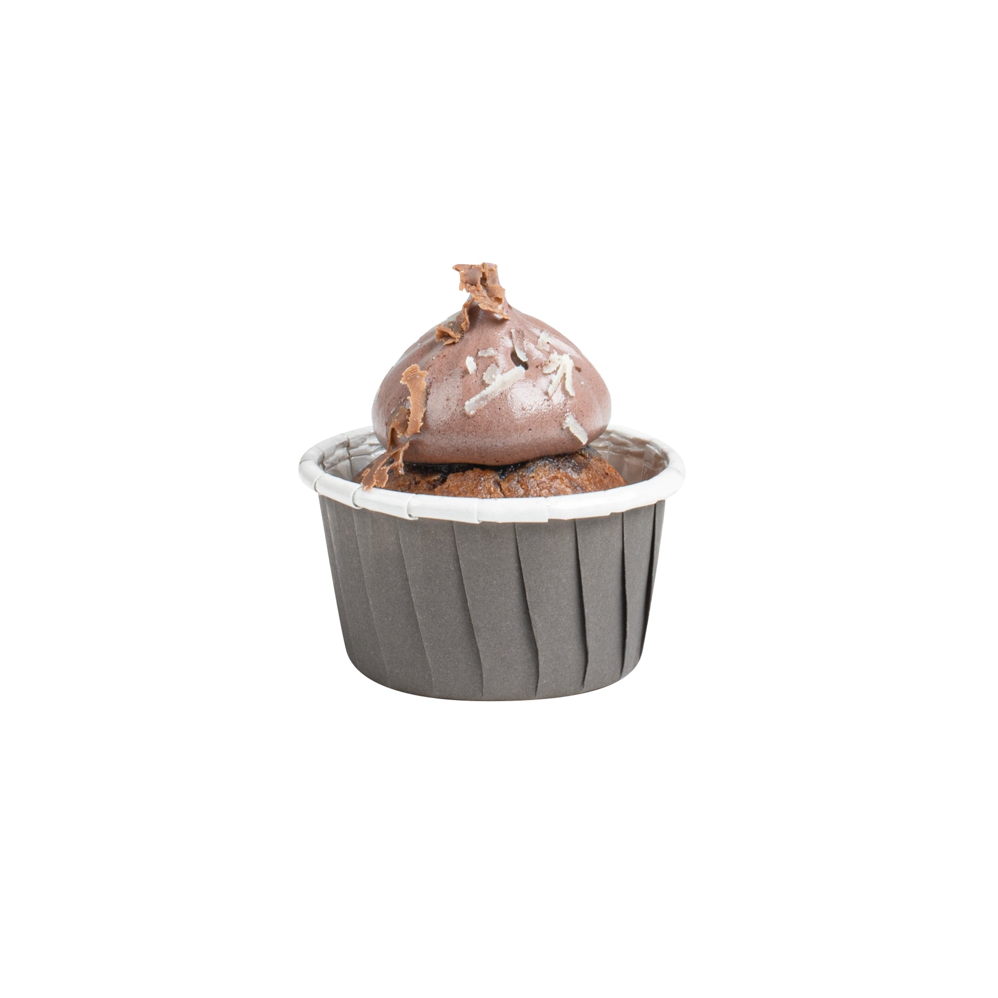 Panificio 1 oz Round Gray Paper Small Baking Cup - Pleated - 2" x 2" x 1 1/4" - 200 count box
