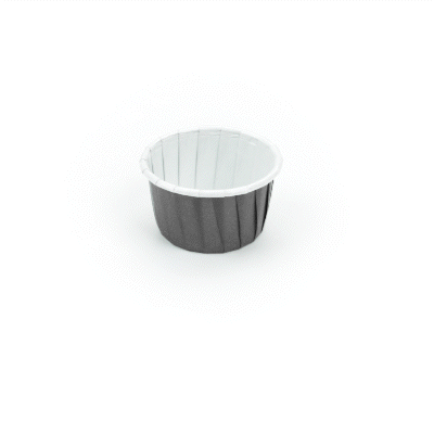 Panificio 1 oz Round Gray Paper Small Baking Cup - Pleated - 2" x 2" x 1 1/4" - 200 count box