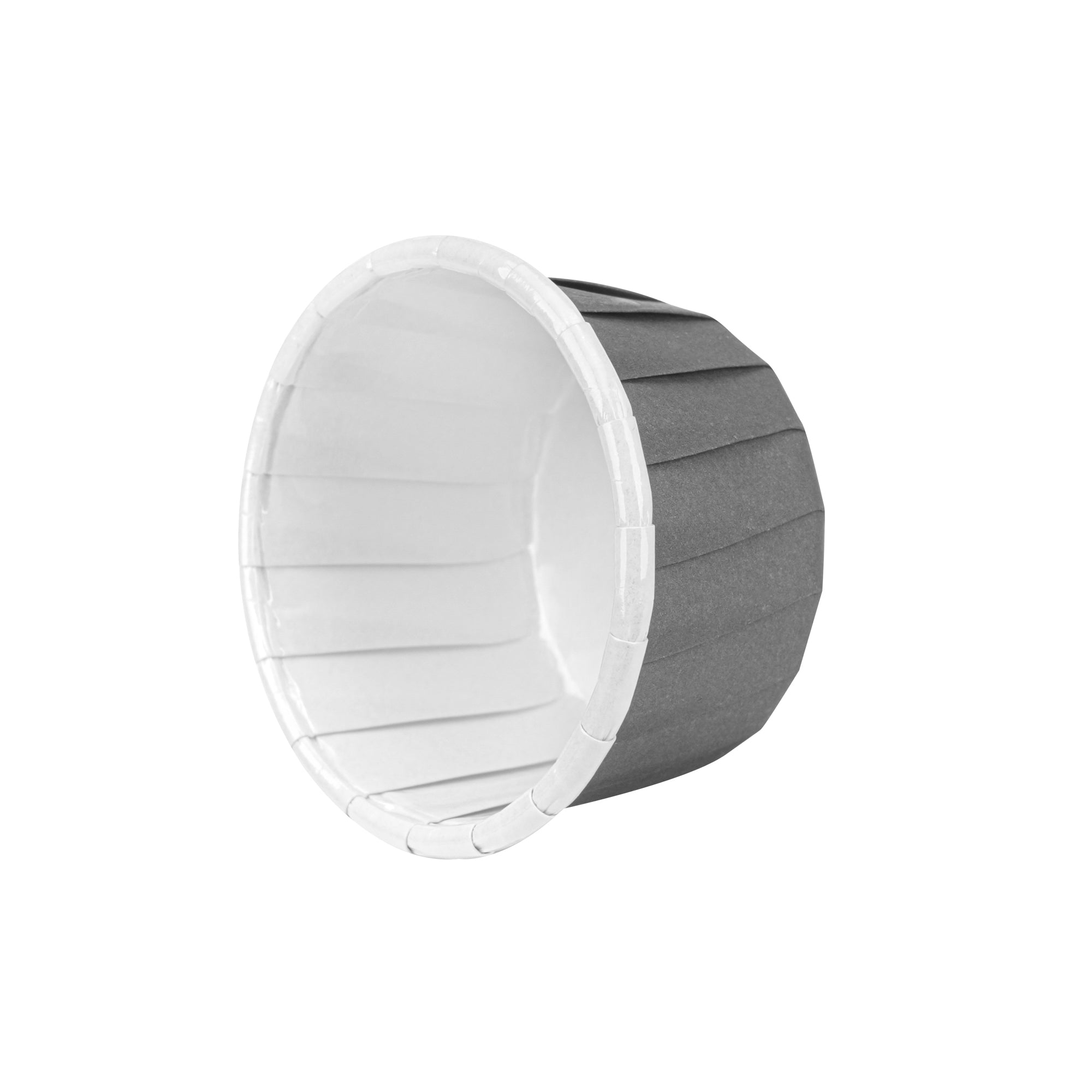Panificio 1 oz Round Gray Paper Small Baking Cup - Pleated - 2" x 2" x 1 1/4" - 200 count box