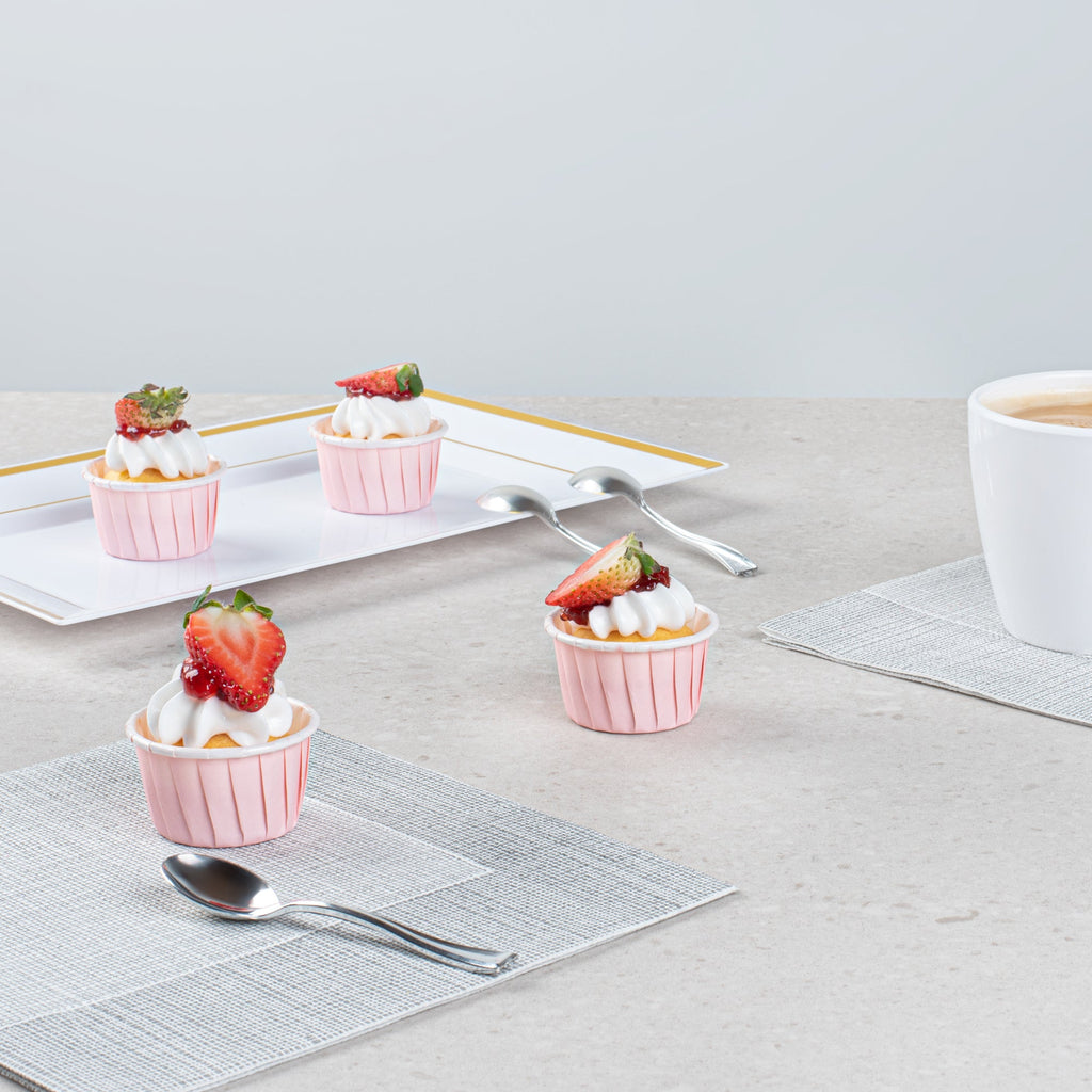 Panificio 1 oz Round Pink Paper Small Baking Cup - Pleated - 2" x 2" x 1 1/4" - 200 count box