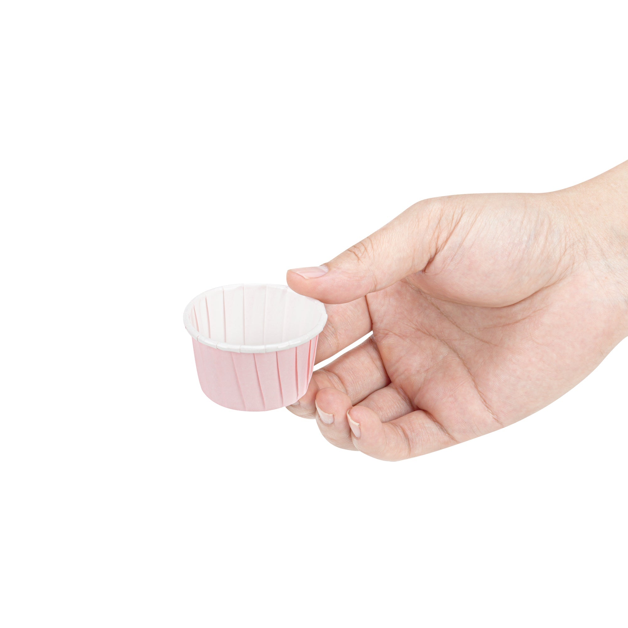 Panificio 1 oz Round Pink Paper Small Baking Cup - Pleated - 2" x 2" x 1 1/4" - 200 count box