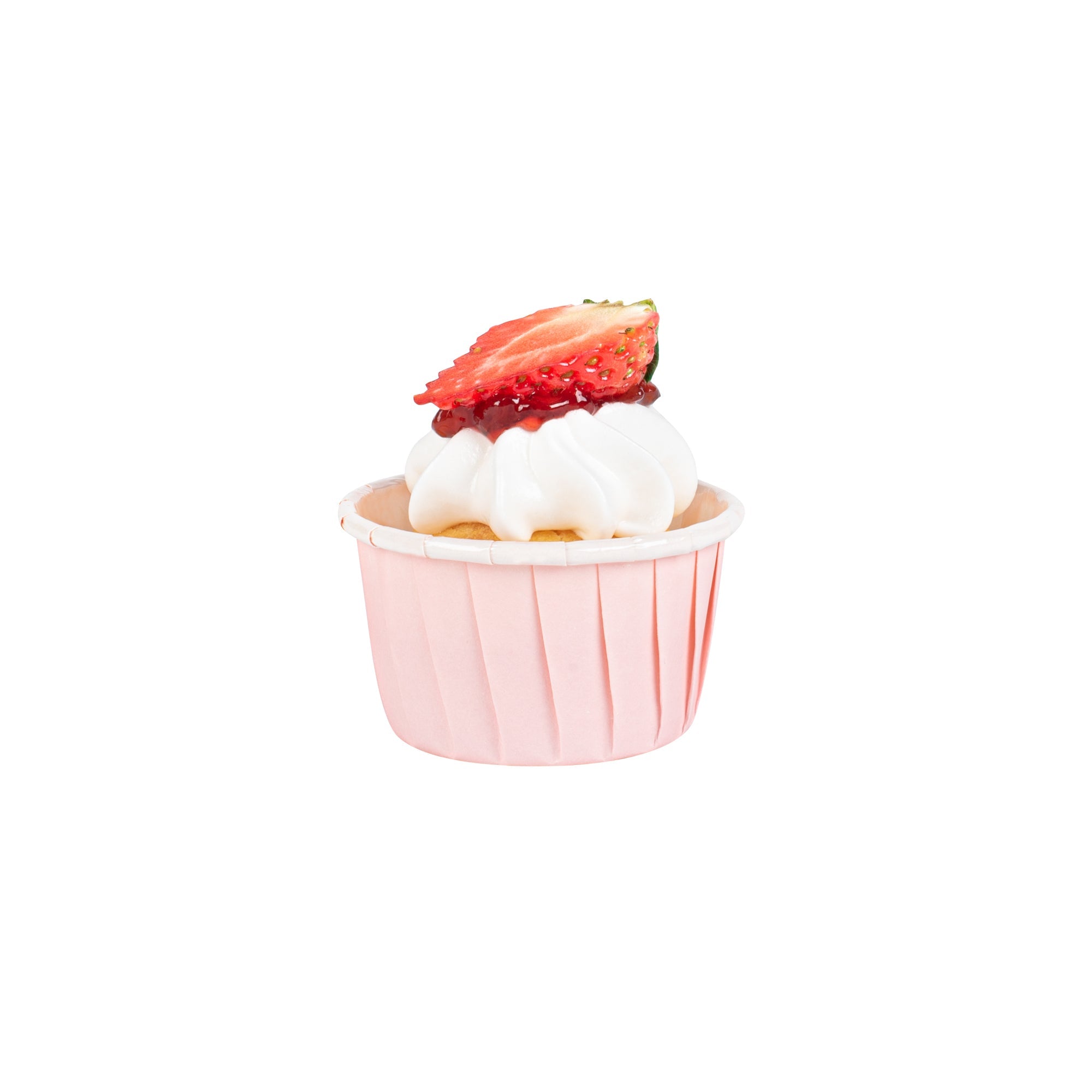 Panificio 1 oz Round Pink Paper Small Baking Cup - Pleated - 2" x 2" x 1 1/4" - 200 count box