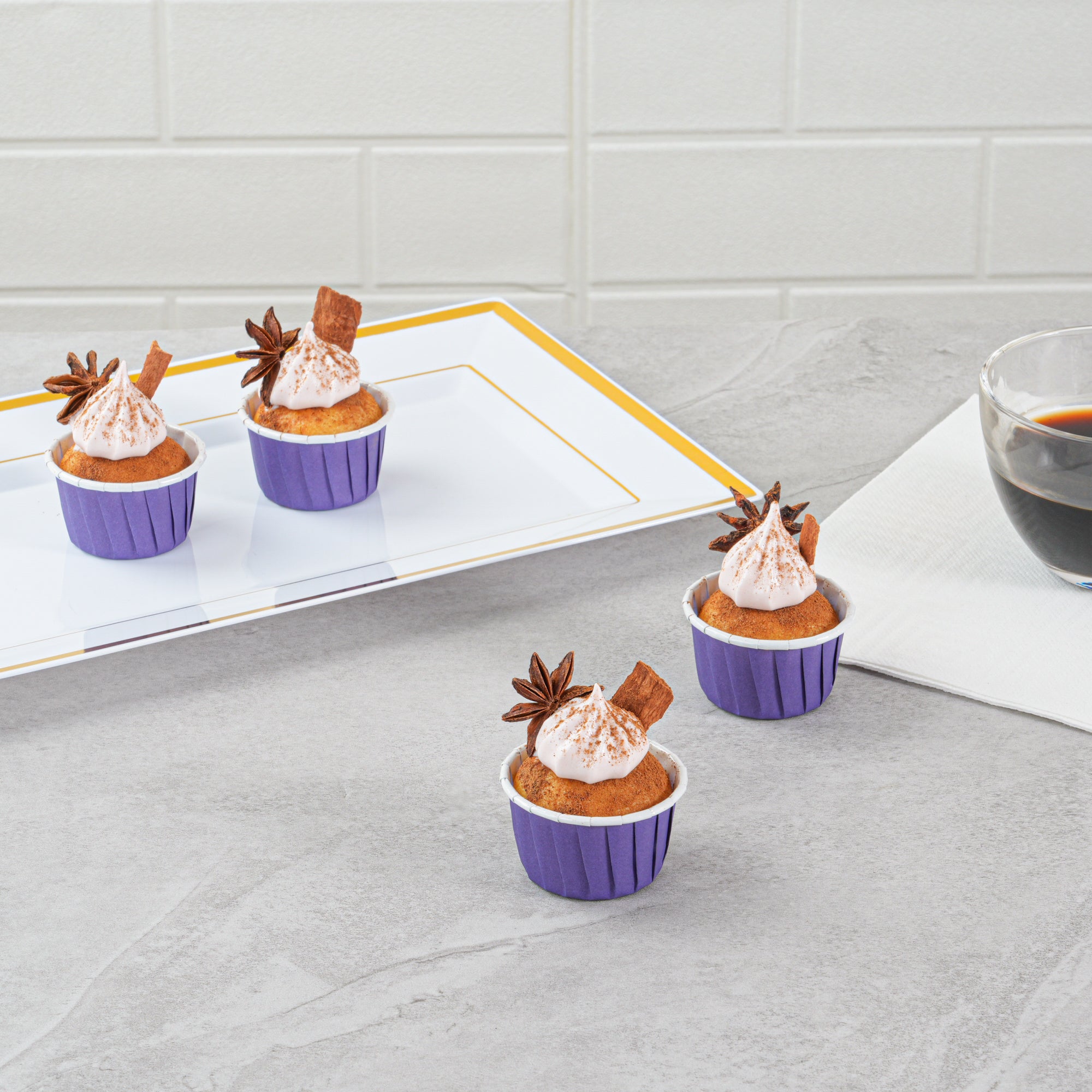 Panificio 1 oz Round Purple Paper Small Baking Cup - Pleated - 2" x 2" x 1 1/4" - 200 count box