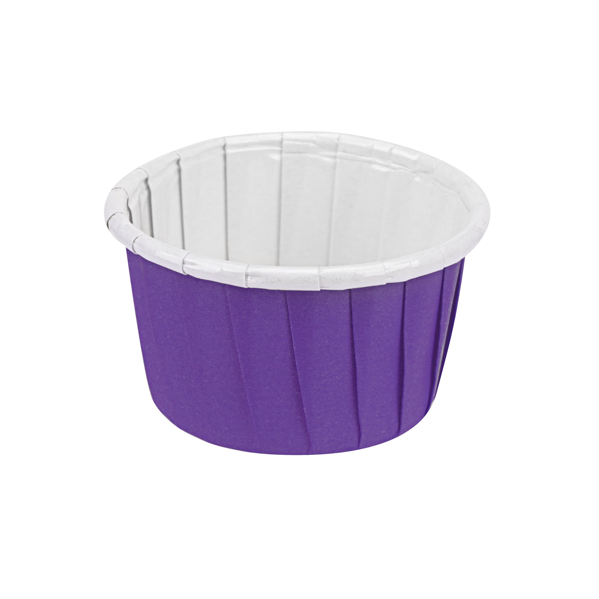 Panificio 1 oz Round Purple Paper Small Baking Cup - Pleated - 2" x 2" x 1 1/4" - 200 count box
