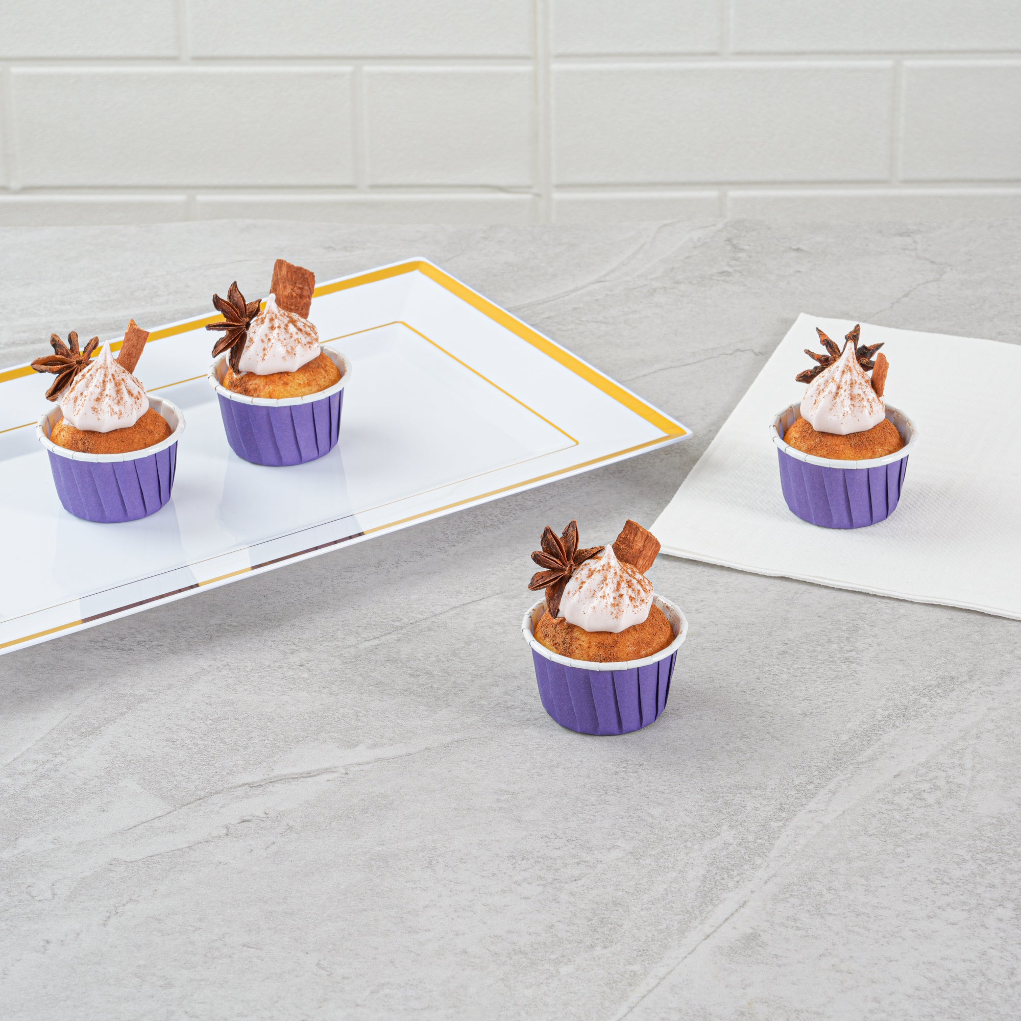 Panificio 1 oz Round Purple Paper Small Baking Cup - Pleated - 2" x 2" x 1 1/4" - 200 count box