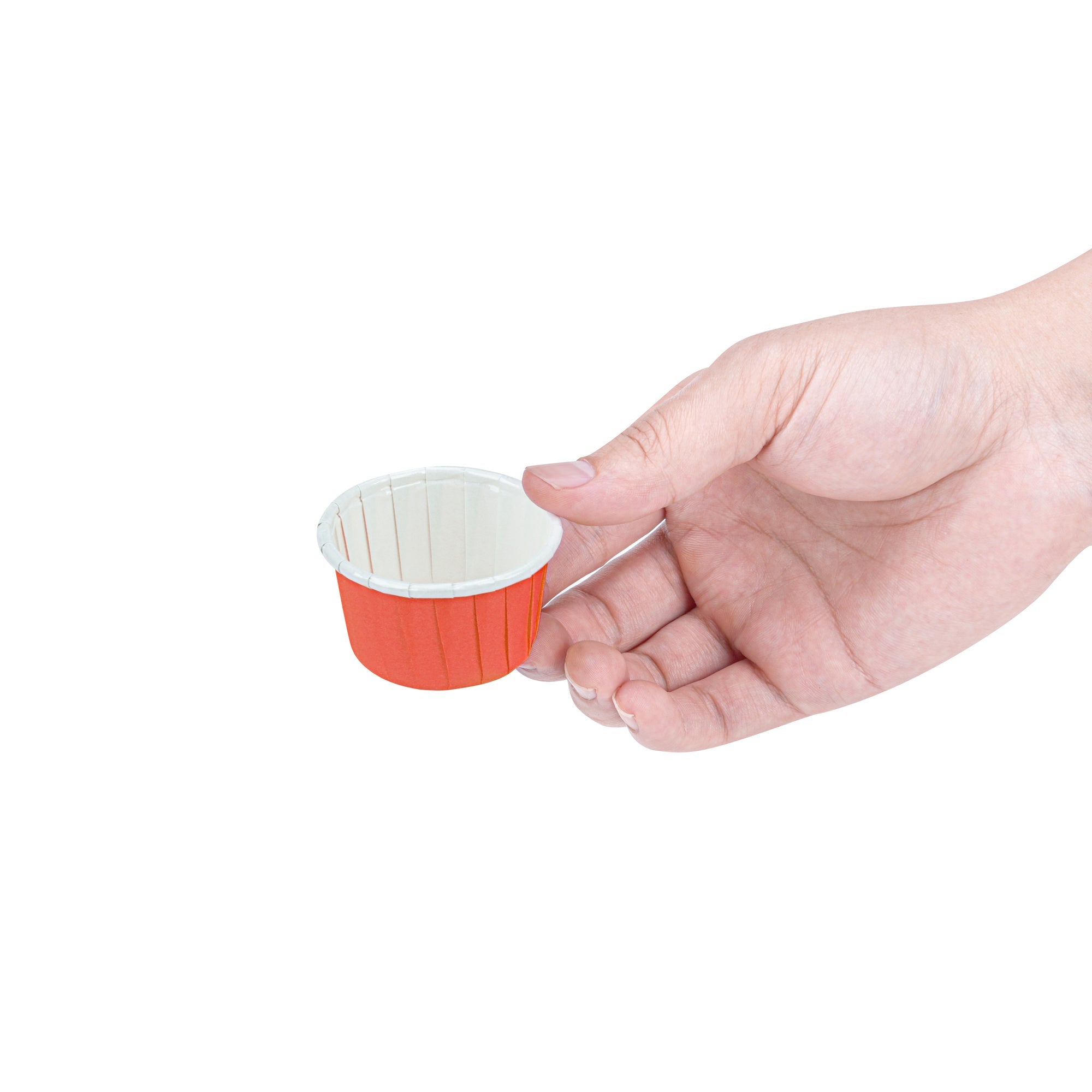 Panificio 1 oz Round Red Paper Small Baking Cup - Pleated - 2" x 2" x 1 1/4" - 200 count box