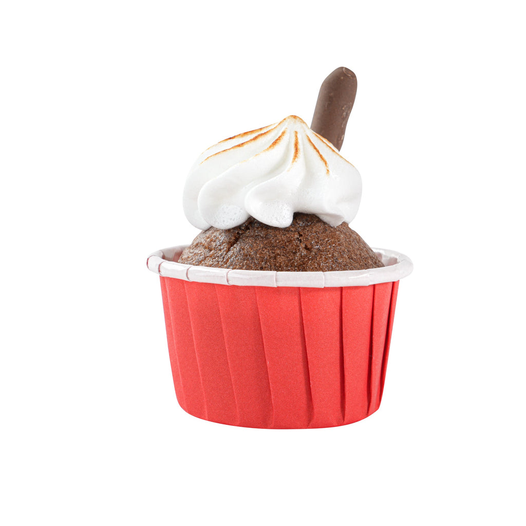 Panificio 1 oz Round Red Paper Small Baking Cup - Pleated - 2" x 2" x 1 1/4" - 200 count box